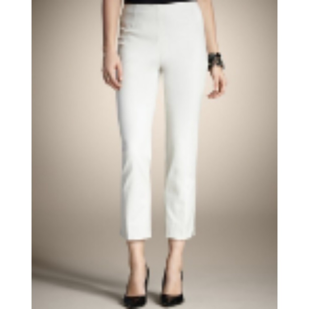 Chico's Cream Ankle pant. Longer than stock photo. 1 = US M or 8